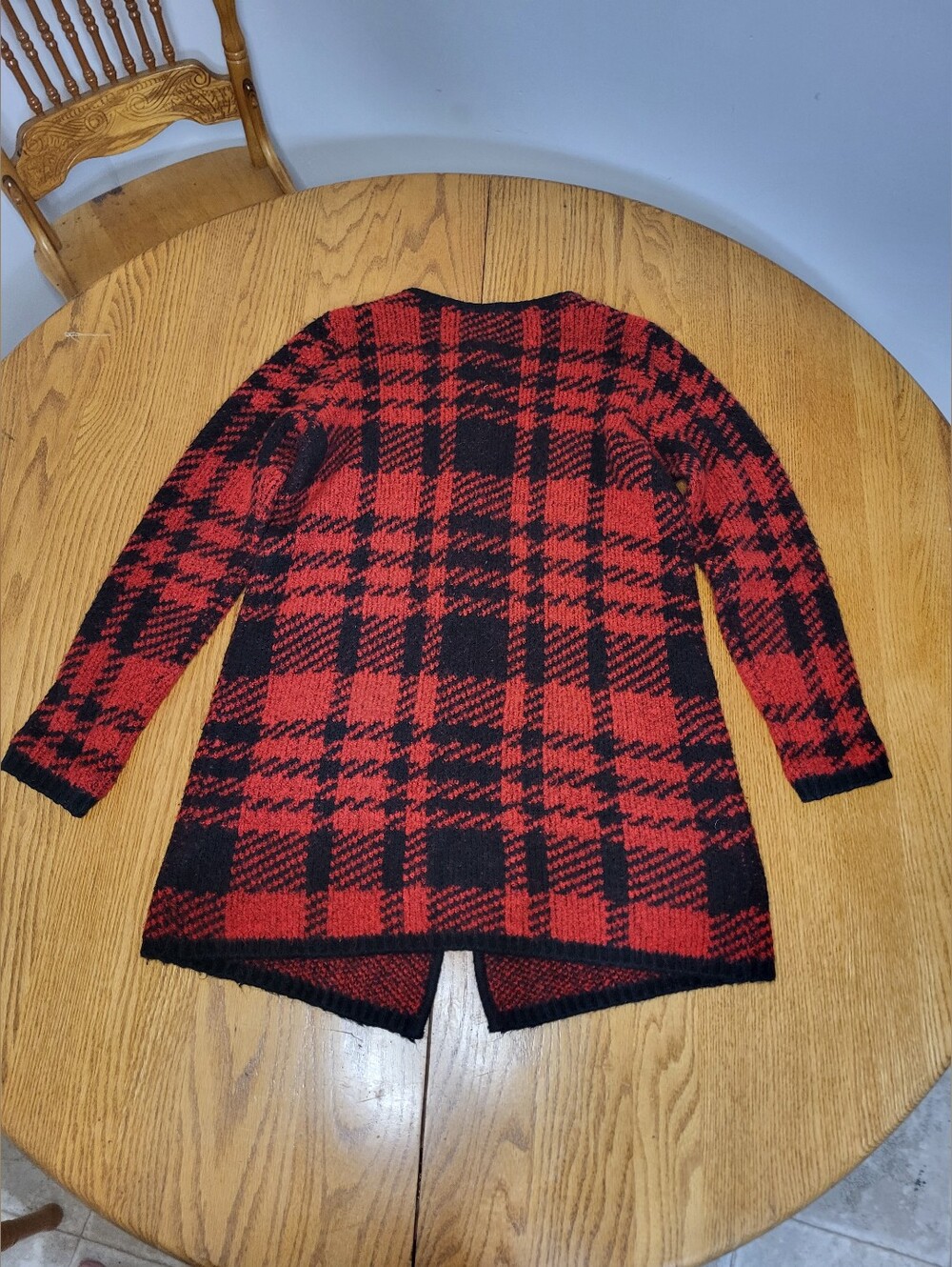 ✨️Lily Morgan Red Plaid Sweater sz M - Picture 5 of 5